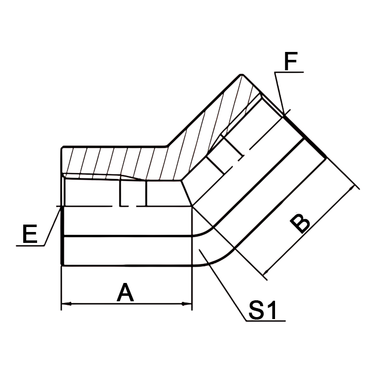 7N4-PK 45° Elbow NPT Female 60°Cone Hydraulic Adapter