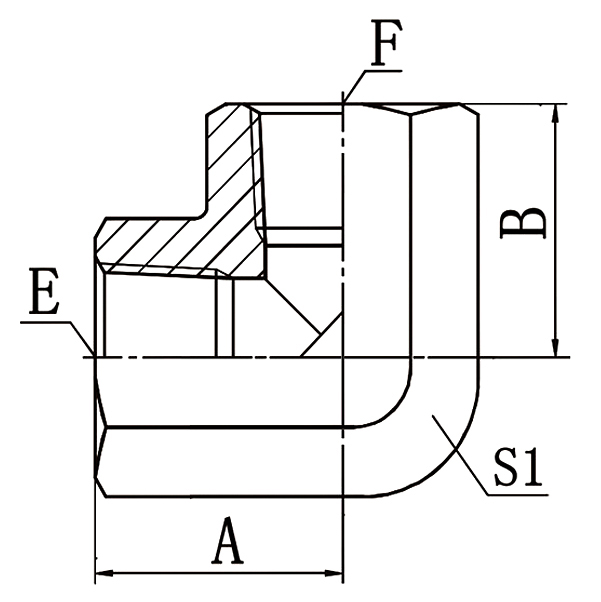 7T9-PK 90° Elbow BSPT Female 60°Cone Adapter