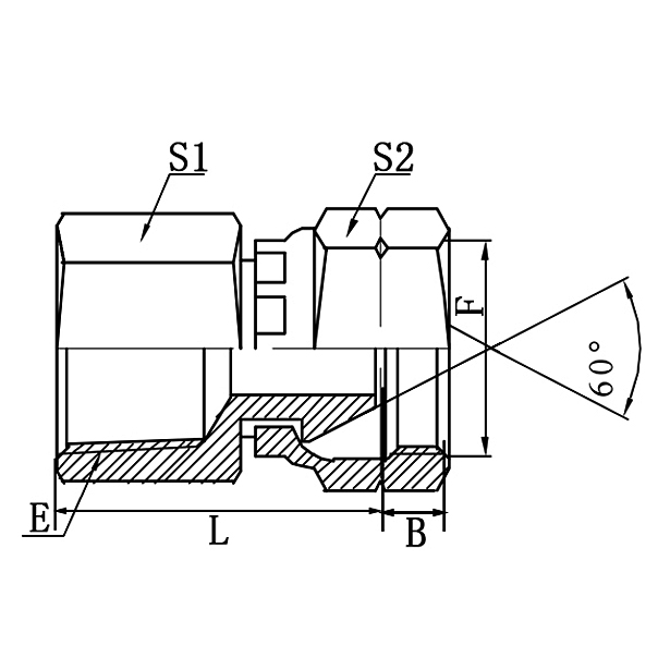 7TB-S BSPT Female to BSP Female 60°Cone Hydraulic Adapter
