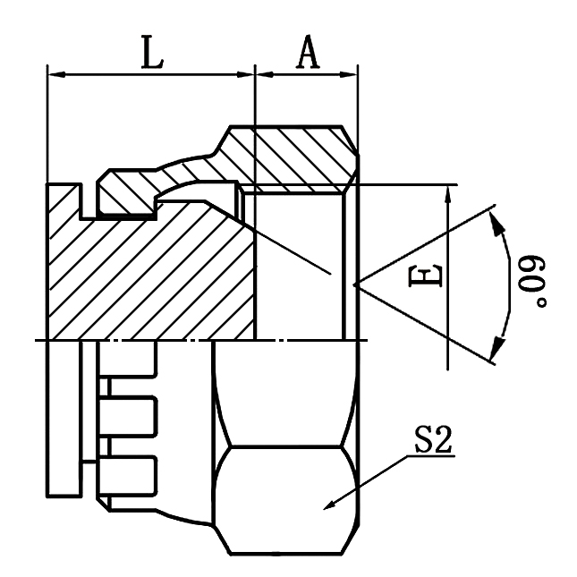 9B BSP female 60° cone plug hydraulic adapter for secure port sealing in hydraulic systems