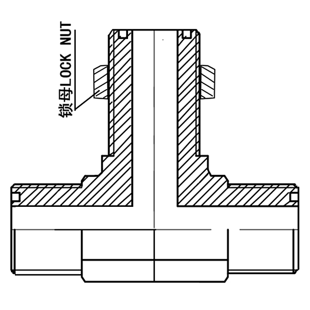 AF6FF-LN ORFS male O-ring bulkhead branch tee for hydraulic systems