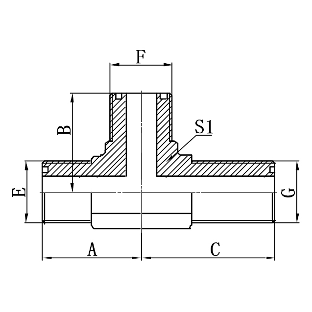 AFF6F-LN bulkhead run tee serves as ORFS swivel hose adapters with O-ring