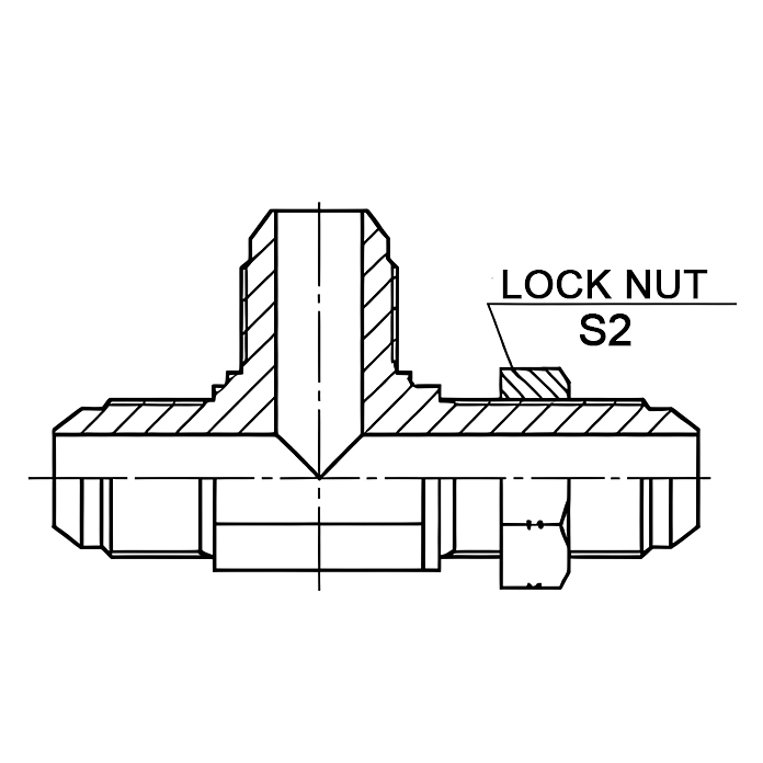 AJJ6J-LN JIC Male 74° Cone Bulkhead Run Tee Hydraulic Adapter