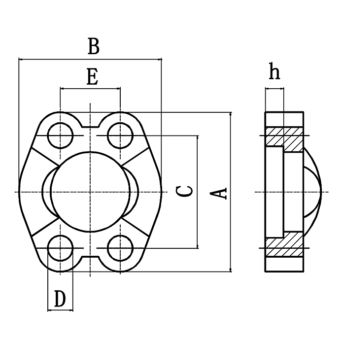 FL-W L-Series Whole Flange Clamps, Two Piece Flange Adapter