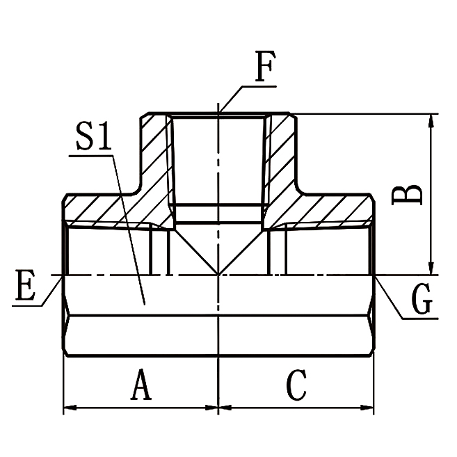GN-PK PT Female Tee Hydraulic Adapter