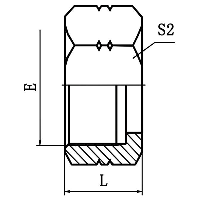 ORFS hydraulic tube nut NB200-F SAE J1453 compliant zinc plated carbon steel