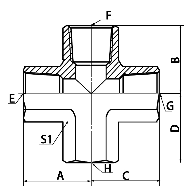 ZN NPT Female Cross Hydraulic Adapter