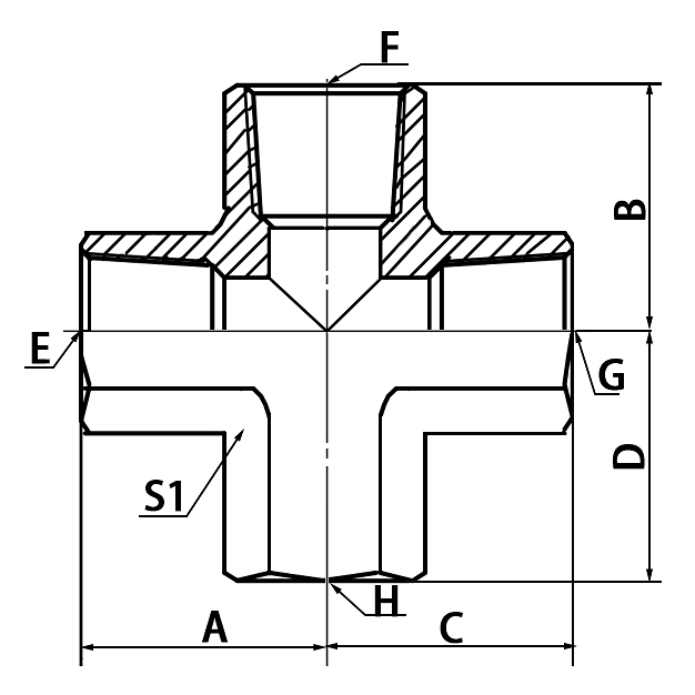 ZT BSPT Female Cross 60°Cone Hydraulic Adapter